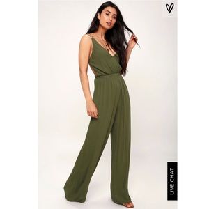 NWT Olive green Blackless Jumpsuit